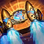 This icon represents an equipped item at the end of a game
