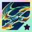 This icon represents an equipped item at the end of a game