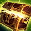 This icon represents an equipped item at the end of a game