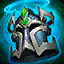 This icon represents an equipped item at the end of a game