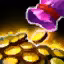This icon represents an equipped item at the end of a game