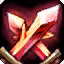 This icon represents an equipped item at the end of a game