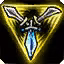 This icon represents an equipped item at the end of a game