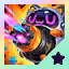 This icon represents an equipped item at the end of a game