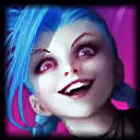 A league of legends champion icon of Jinx.avif