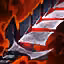 This icon represents an equipped item at the end of a game