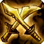 This icon represents an equipped item at the end of a game