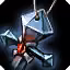 This icon represents an equipped item at the end of a game