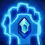 This icon represents an equipped item at the end of a game