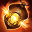 This icon represents an equipped item at the end of a game